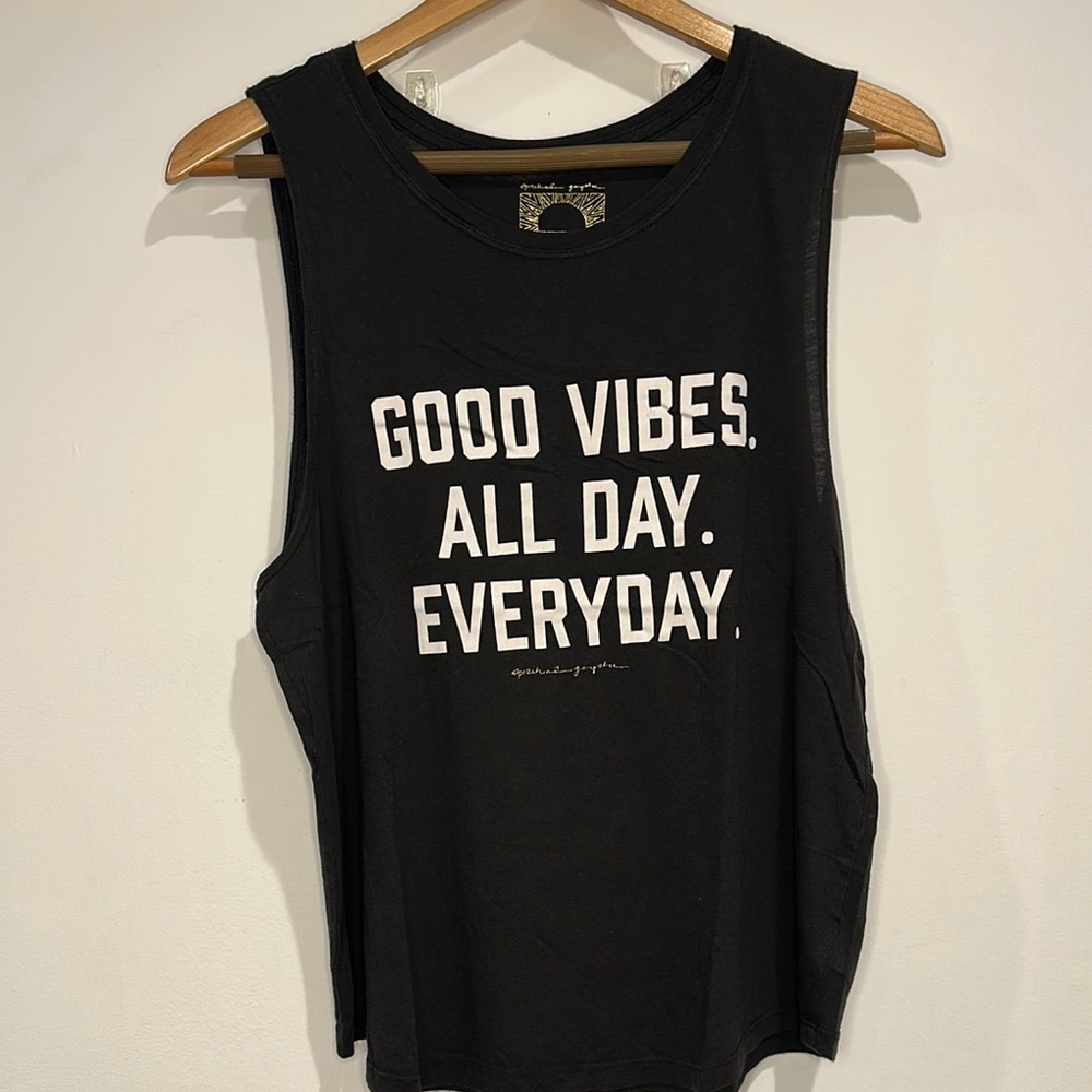 Spiritual Gangster Black Muscle Tee Sleeveless Top